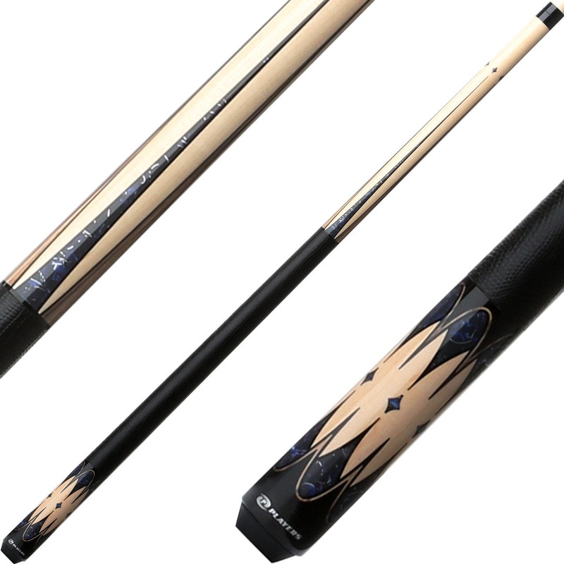 Players G3403 Graphic Series Pool Cue – Natural with Blue Stone Graphic