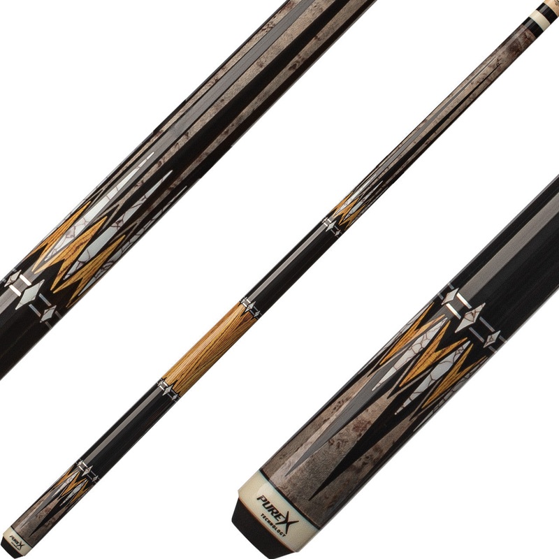 Pure X HXT101 Cue – Smoke Grey Forearm with Black Points