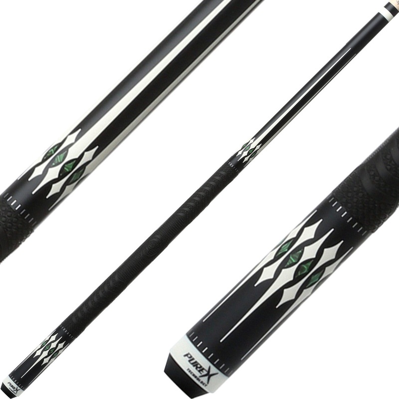 Pure X HXT68 Cue – Matte Black with Bone and Malachite Graphic
