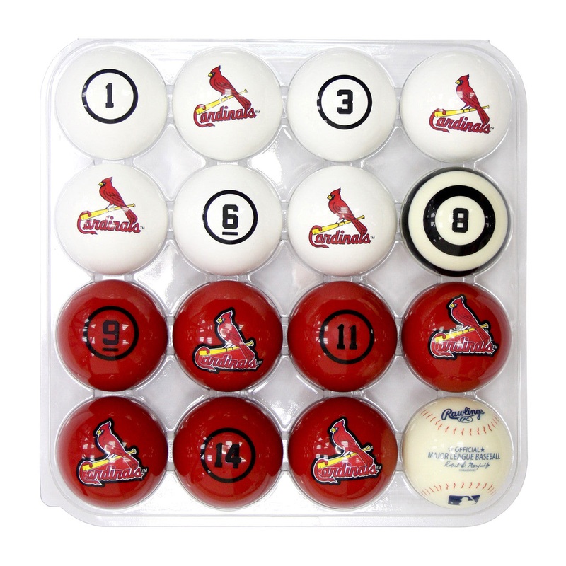St Louis Cardinals Pool Balls with Numbers