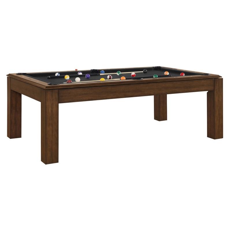 Albany 7 Foot Pool Table with Dining Top Brown Walnut
