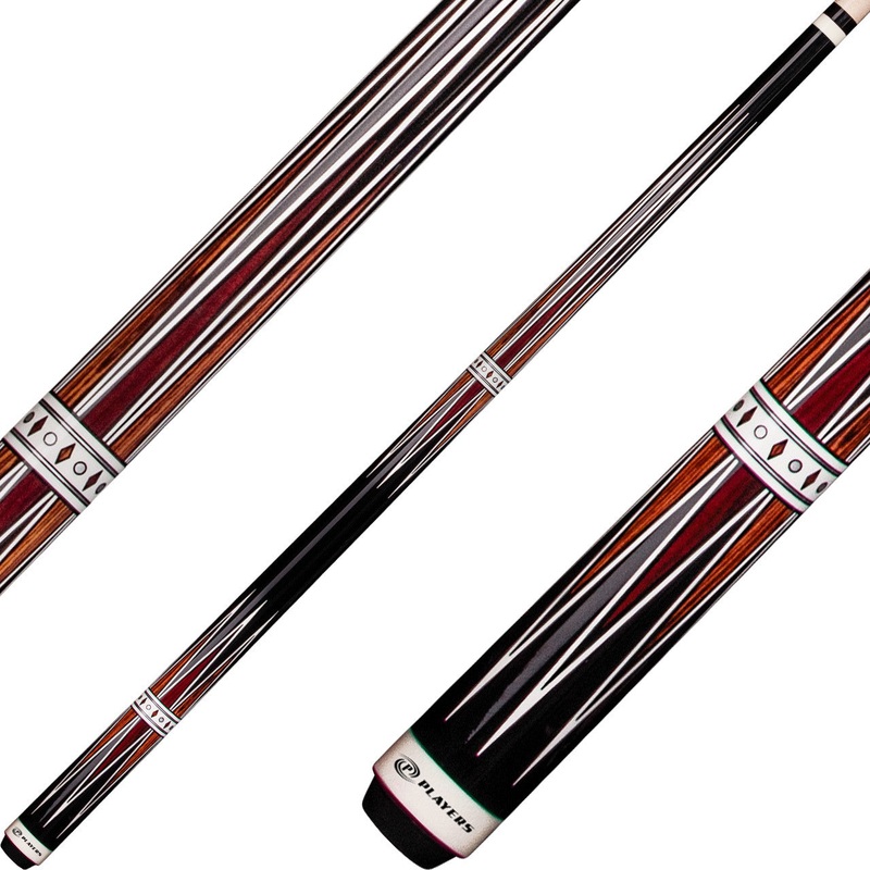Players E2320 Exotic Series Pool Cue – Black with Cocobolo and Bocote