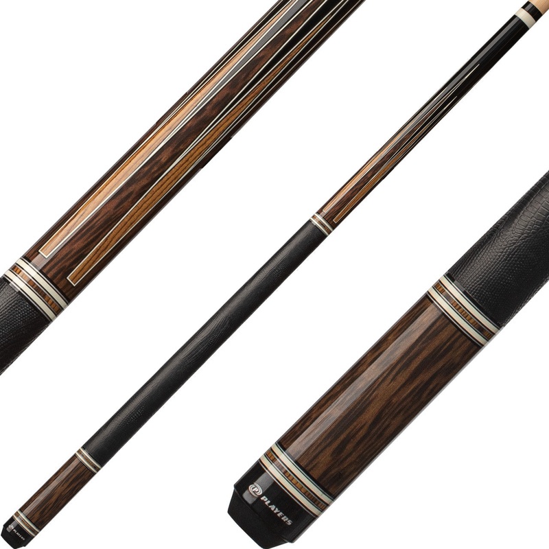 Players E2342 Exotic Series Pool Cue – Black Palm and Bocote Points