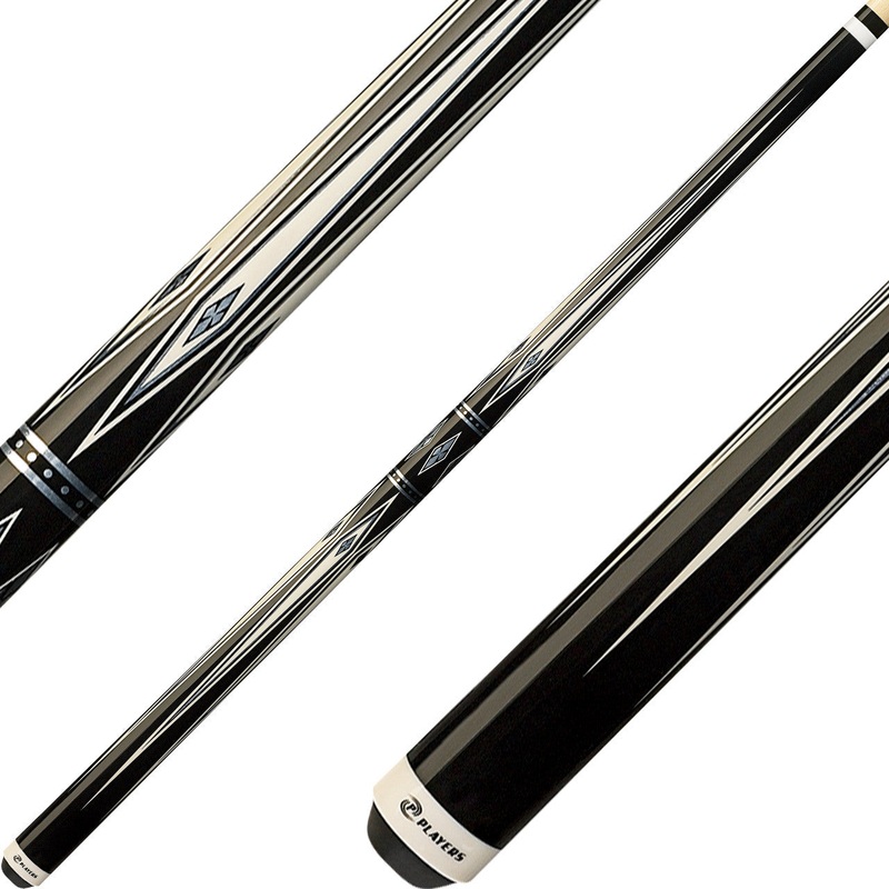 Players G-3372 Graphic Series Pool Cue – Black with White Points