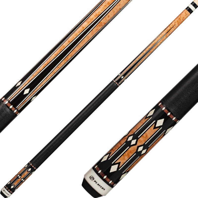 Players G4142 Graphic Series Pool Cue – Light Coffee Stain with Black Points