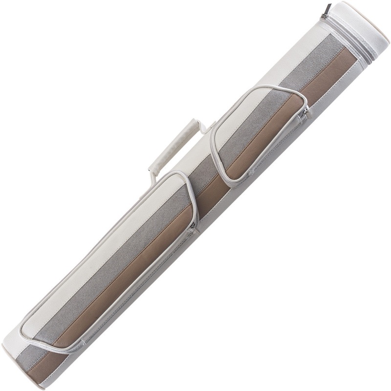 Pure X PXC522W 2 Butt x 2 Shaft Suede and Textured Fabric Hard Case – White, Grey and Tan