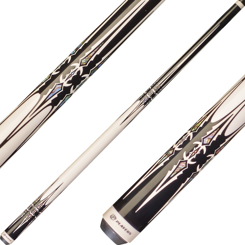 Players G-4112 Graphic Series Pool Cue – Double Dagger Sleek White