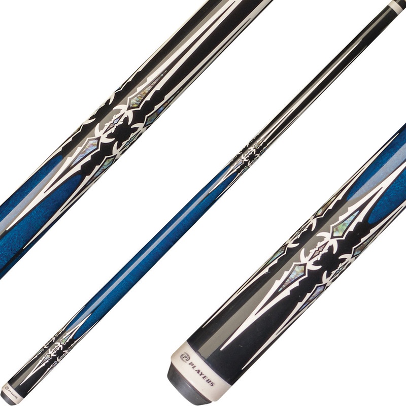 Players G-4113 Graphic Series Pool Cue – Double Dagger Sleek Cobalt
