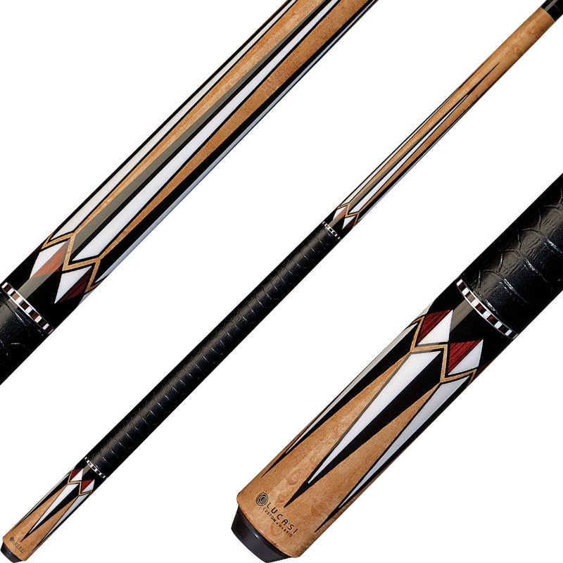 Lucasi LZC31 Custom Birdseye Maple with 6 Split Black and Bone Points Cue