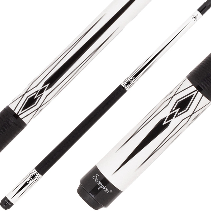 Scorpion SW10 Pool Cue – White with Black Points