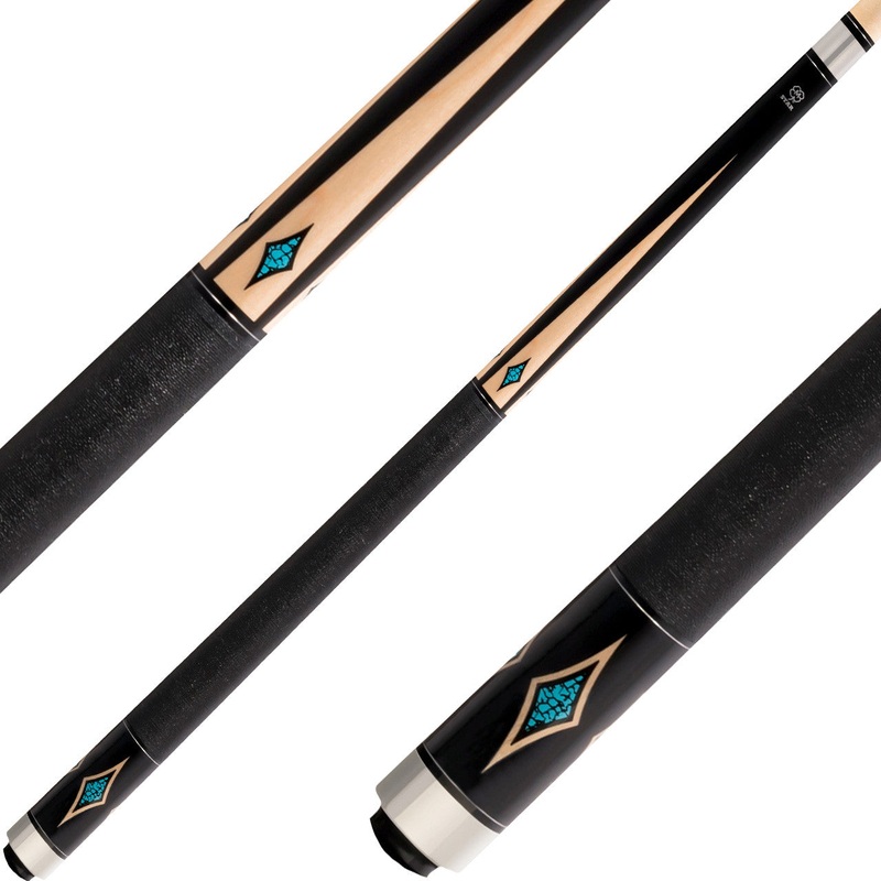 Star S17 Cue – Black with Maple and Turquoise Points