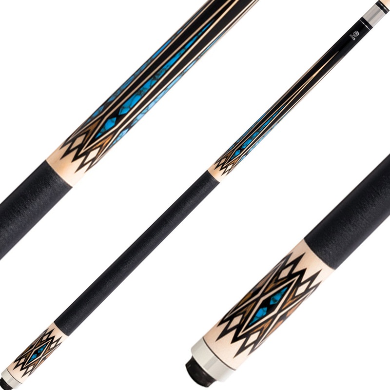 Star S83 Cue – Black with Turquoise and Brown Points