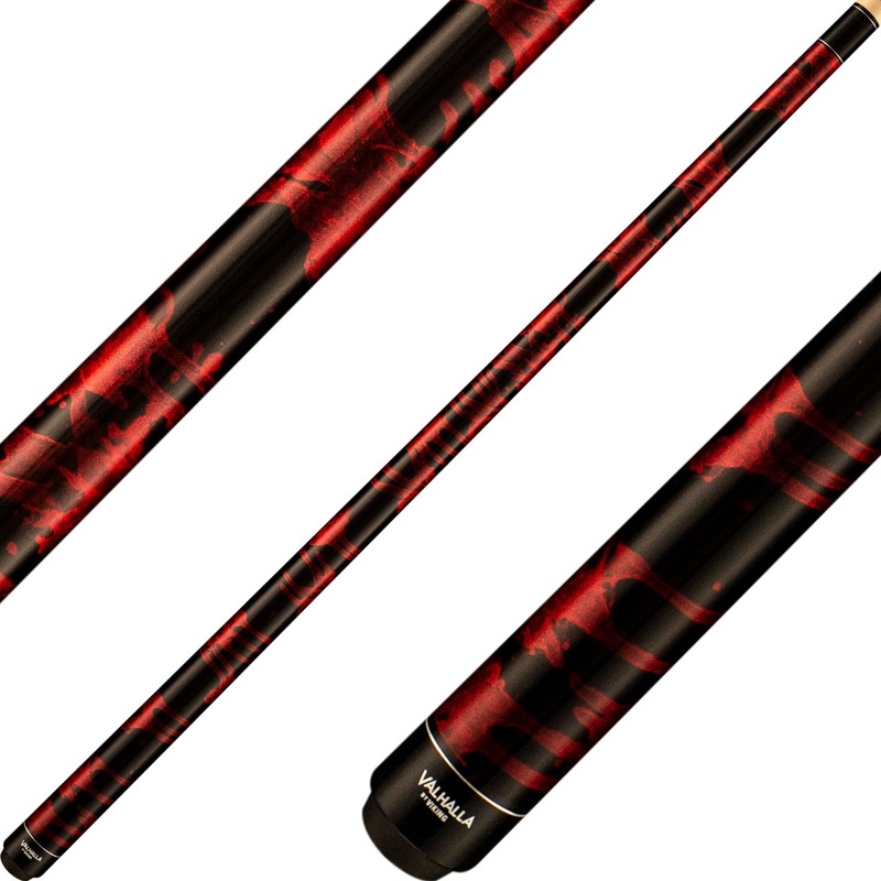 Valhalla VA212 Cue – Red and Black Marble Paint