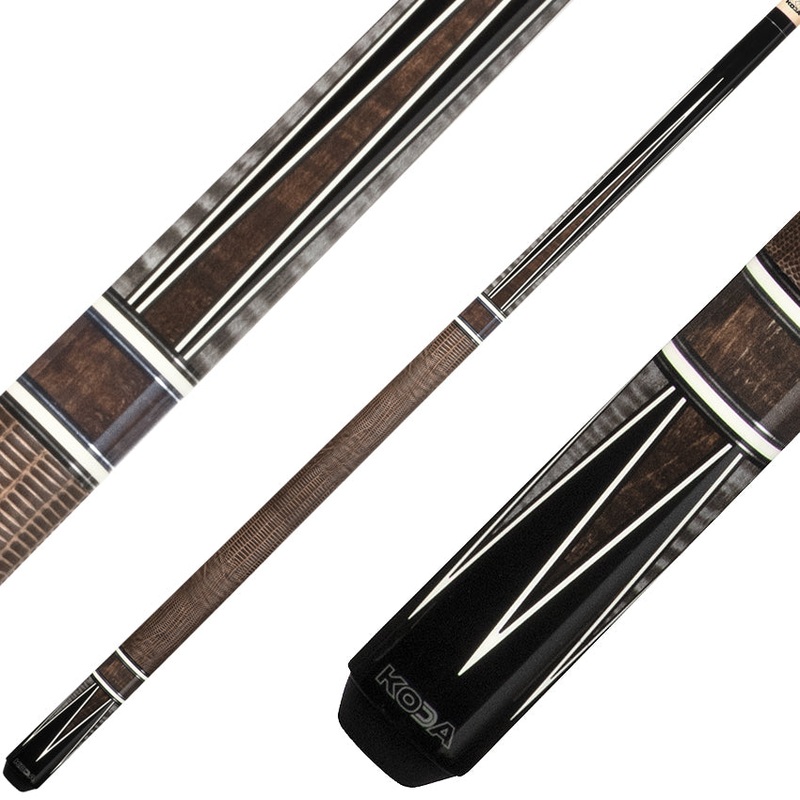 K2 KL190 Pool Cue – 4 Point Black/Grey/Brown Graphic with 11.75mm LD Shaft