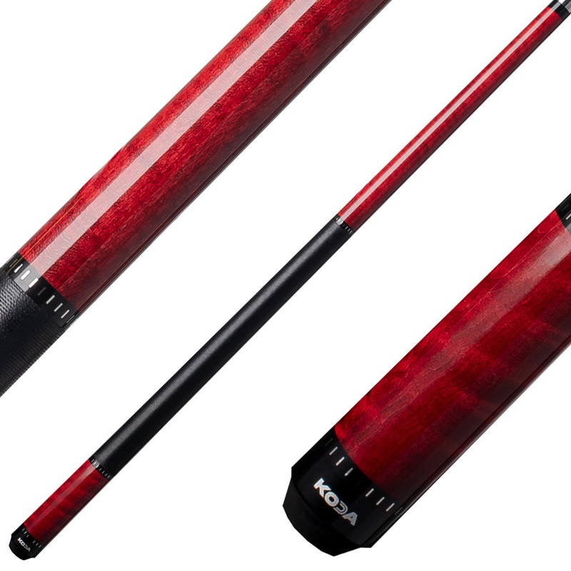 Koda KD31 Pool Cue – Red Stained Curly Maple with Wrap