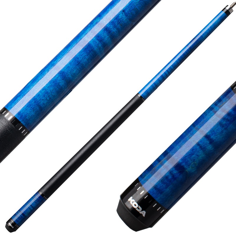 Koda KD32 Pool Cue – Blue Stained Curly Maple with Wrap