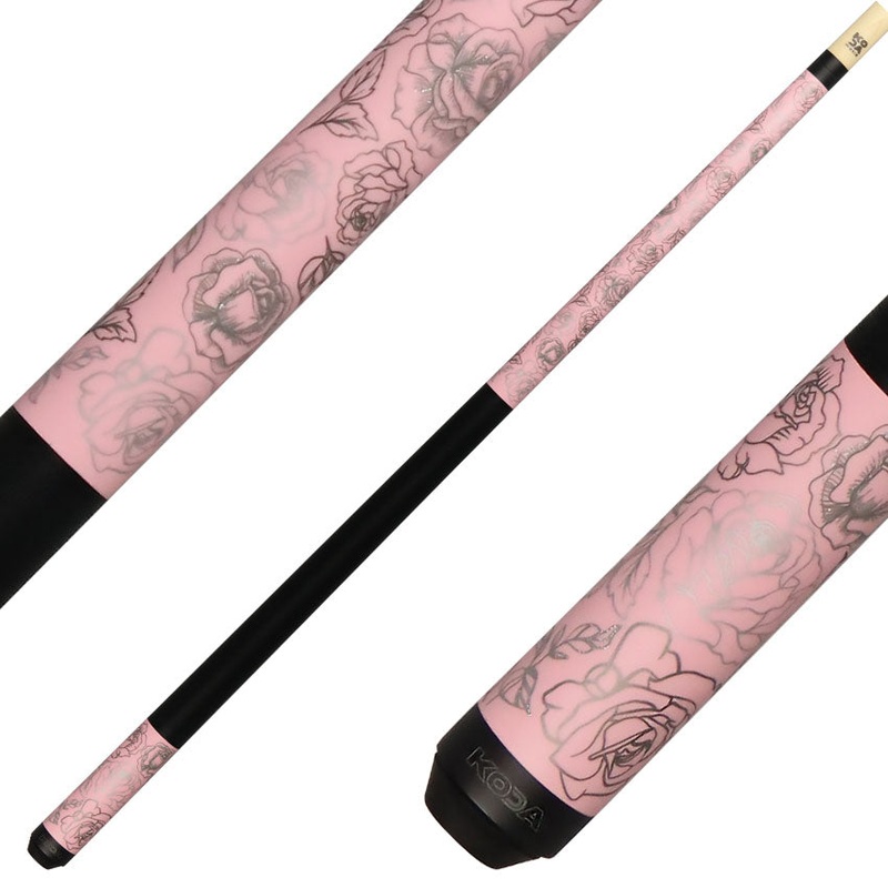 Koda KDV30PK Pool Cue – Pink Rose Graphic
