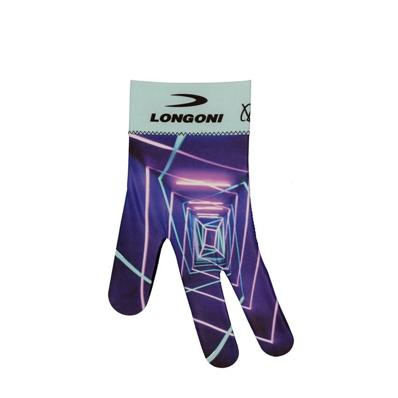 Longoni Left Hand Billiard Glove – Blue Neon Prisms