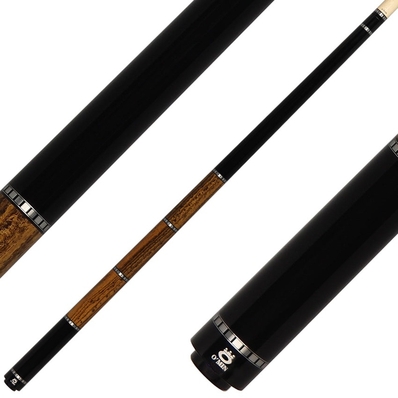 O’Min OM-N02 Pool Cue – Ebony with Bocote Wrap Section