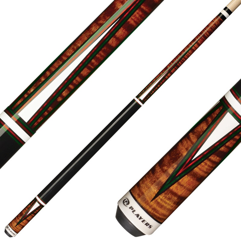 Players C-811 Classic Series Pool Cue – Antique Brown Maple with 4 Overlay Points