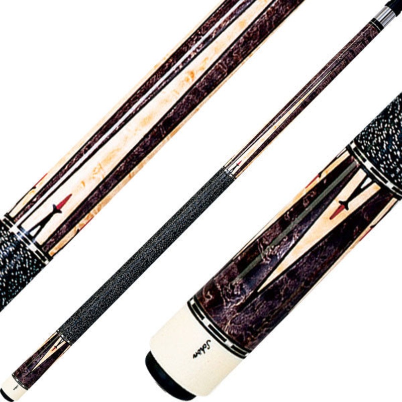 Schon CX37 Pool Cue – Grey Stained Maple with Blonde Maple Points