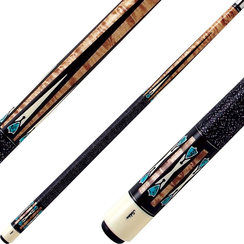 Schon CX52 Pool Cue – Maple with Ebony and Turquoise