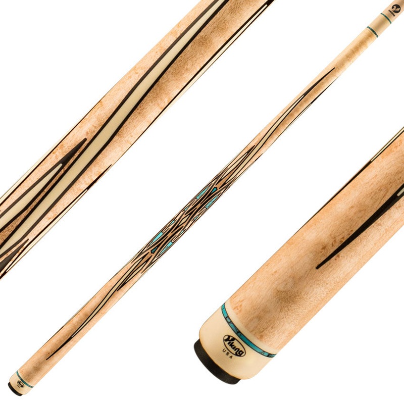 Viking HL0604 Helix Series Play Cue – Khaki Stained Birdseye Maple with 88 West African Ebony Inlays
