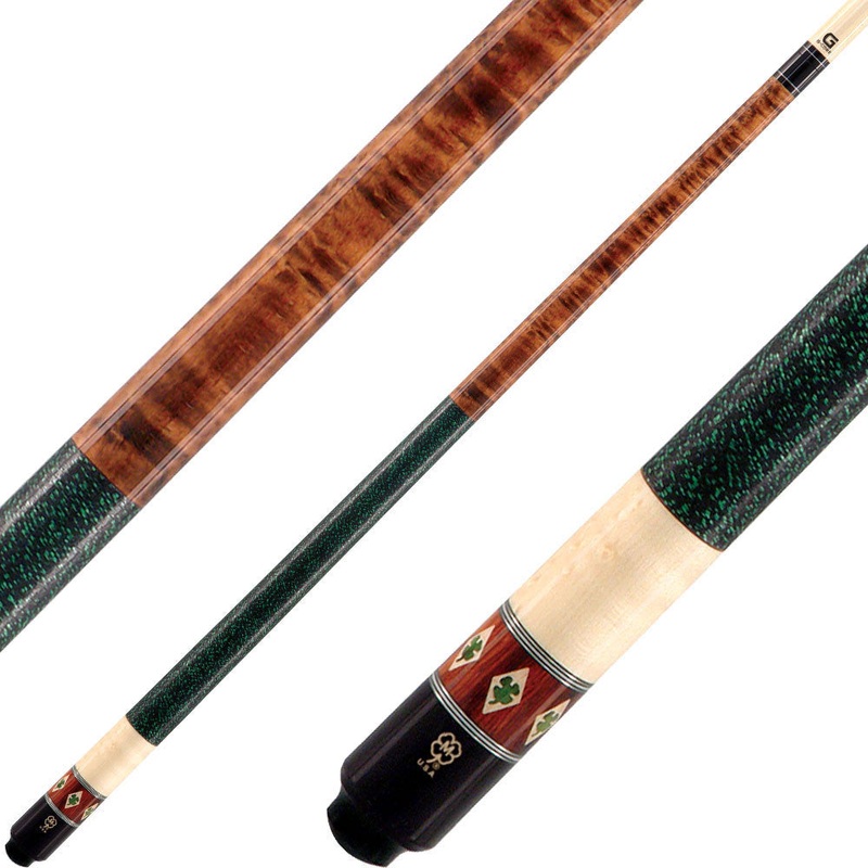 McDermott G303 G Series Cue – 6 Green Dymondwood Clover Inlays