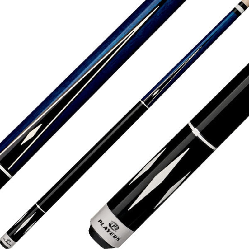 Players C-805 Classic Series Pool Cue – Blue and White Diamonds