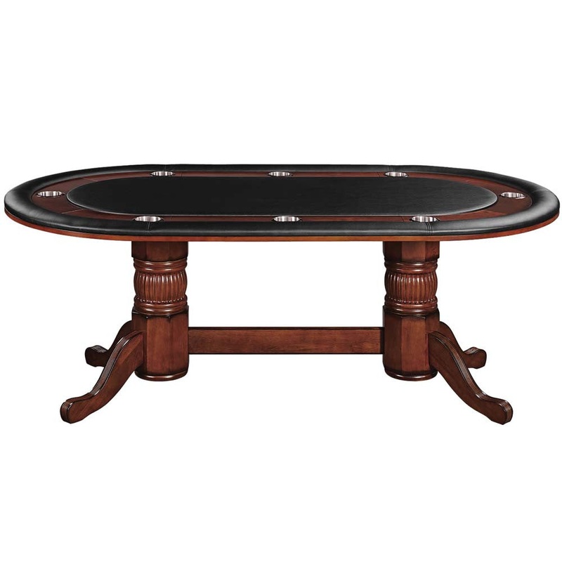 Ram Gameroom Poker Table with Dining Top 84″ Chestnut