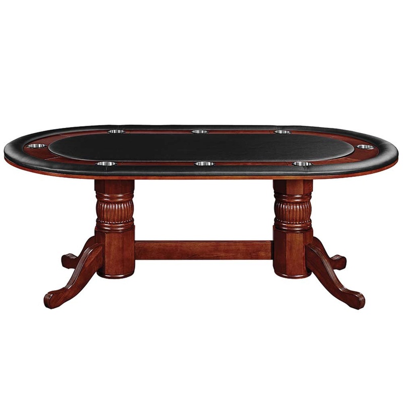Ram Gameroom Poker Table with Dining Top 84″ English Tudor