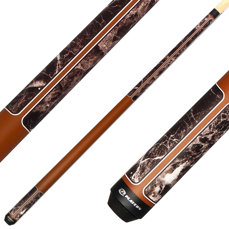 Players G4146 Graphic Pool Cue – Brown Marble with Matte Brown