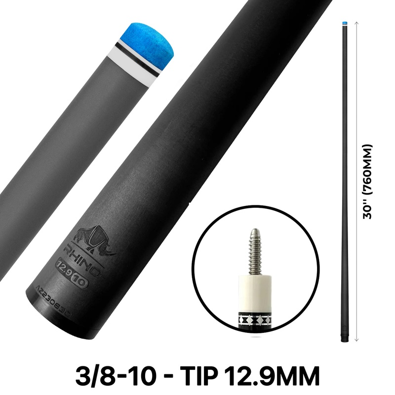 Rhino – 30″ – 3/8 x 10 Carbon Pool Cue Single Shaft – 12.9mm
