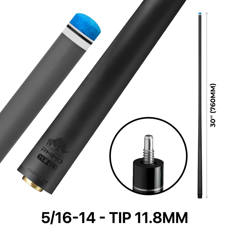 Rhino – 30″ – 5/16 x 14 Carbon Pool Cue Single Shaft – 11.8mm