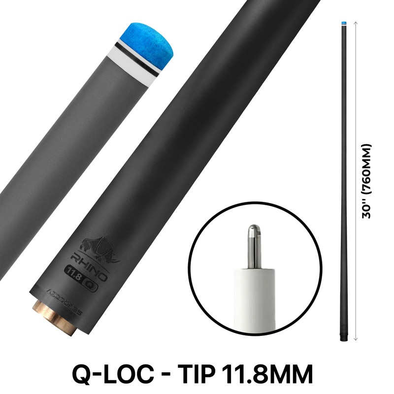 Rhino – 30″ – Q-Loc Carbon Pool Cue Single Shaft – 11.8mm