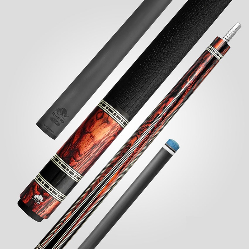 Rhino RETROCOCOLW Retro Series Carbon Pool Stick – Cocobolo with Lizard Wrap