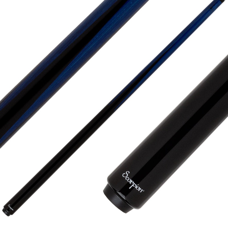 Scorpion SCO122 Sneaky Pete Pool Cue – Blue and Black with Carbon Fiber Shaft