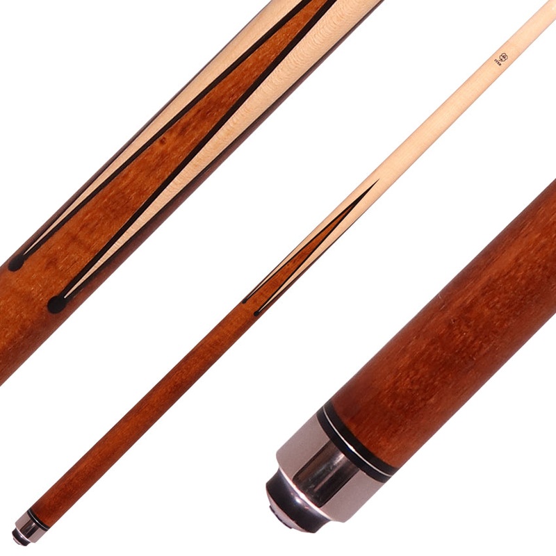 Star S01 Hustler No Wrap Pool Cue – Birdseye Maple with Cherry-Stained Points