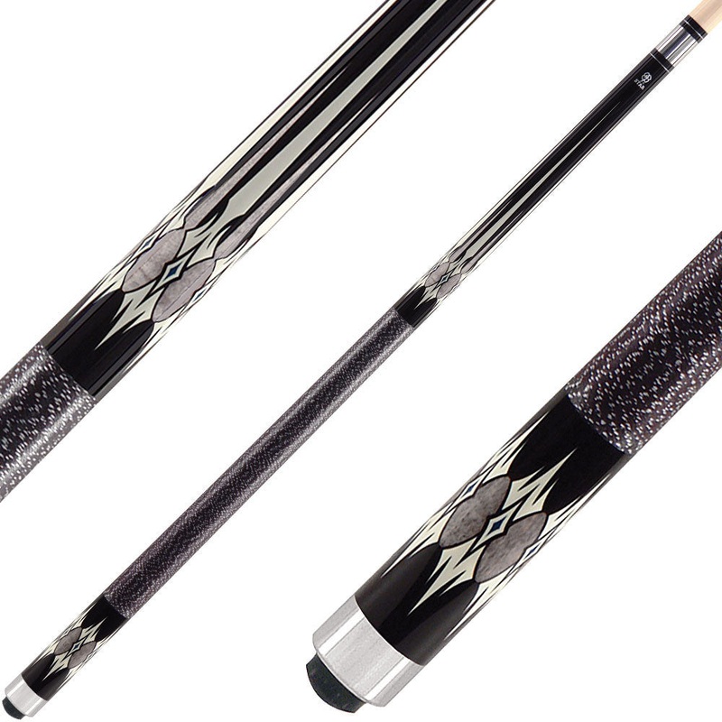 Star S51 Cue – Black with 10 White and Grey Points