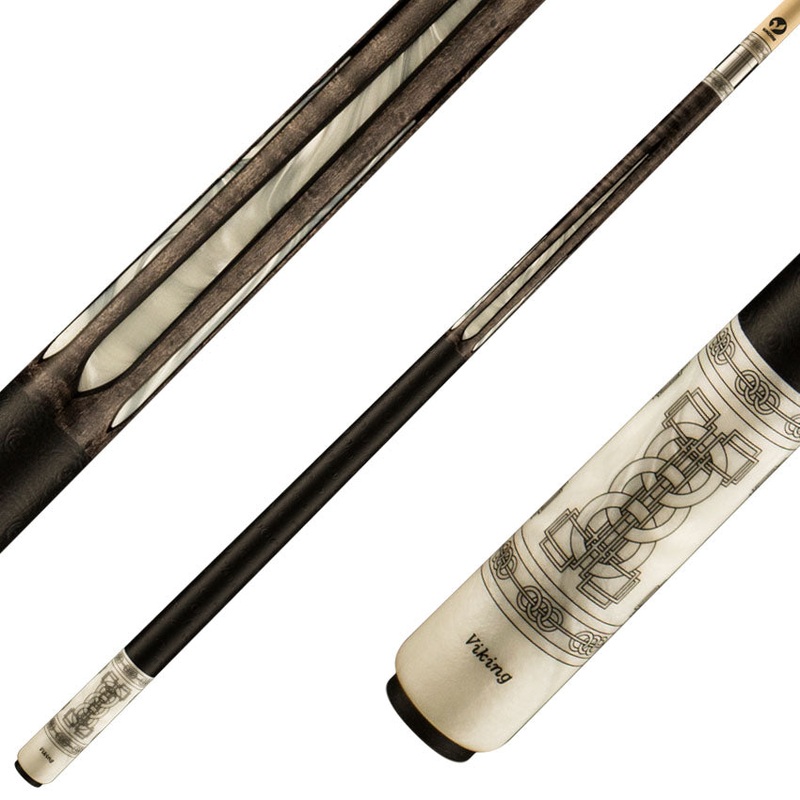 Viking DF0911 Defender Series Play Cue – Premium Smoke Stained Birdseye Maple with White Pearl and Black Inlays