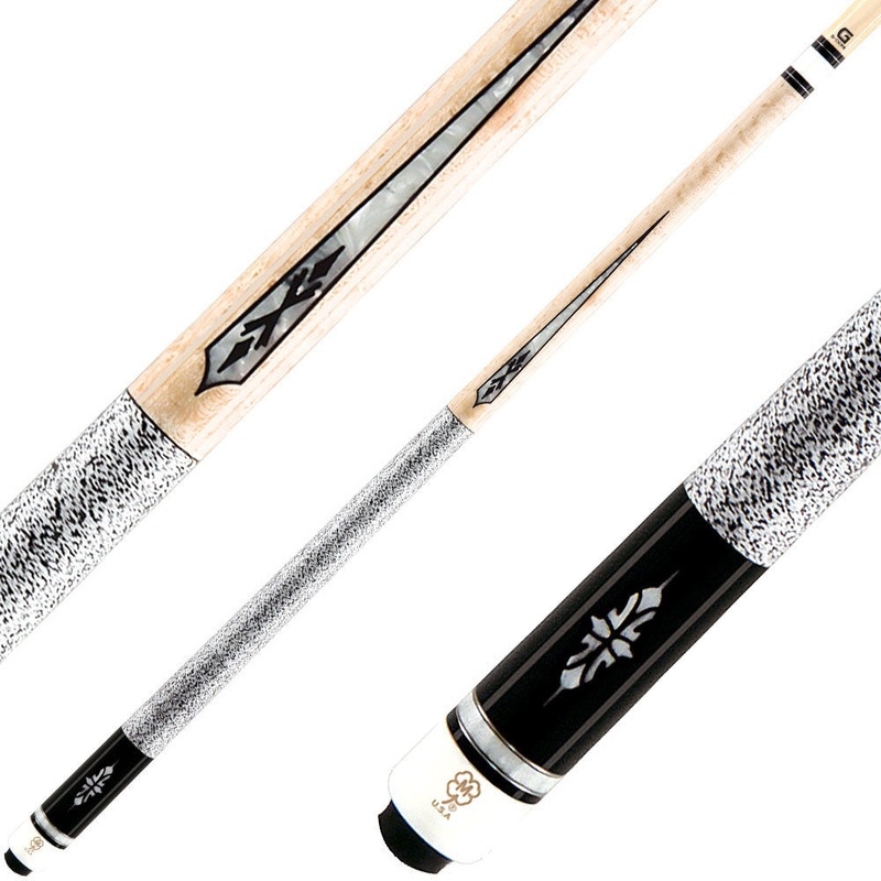 McDermott G323 G Series Cue – Birdseye Maple with White Pearl and Black Floating Points