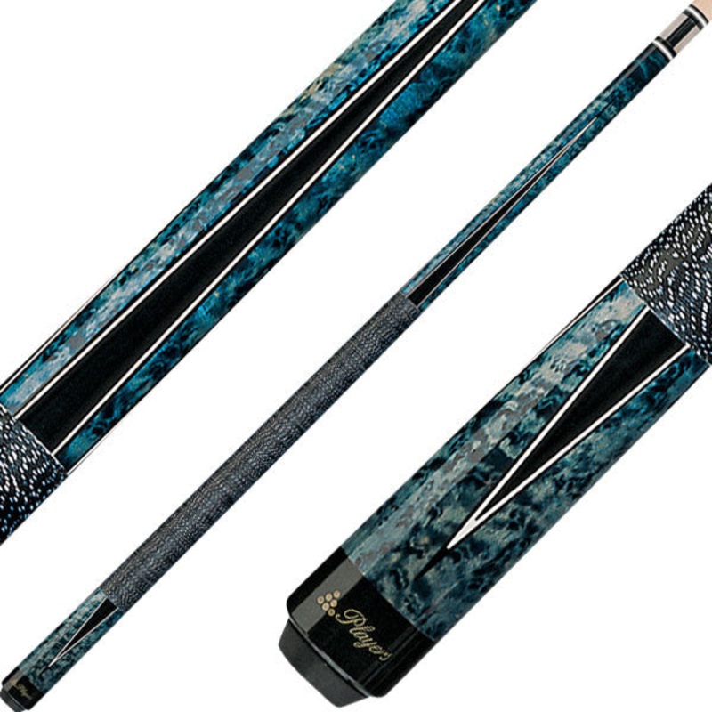Players G-1002 Graphic Series Pool Cue – Cobalt Stain with Black Points