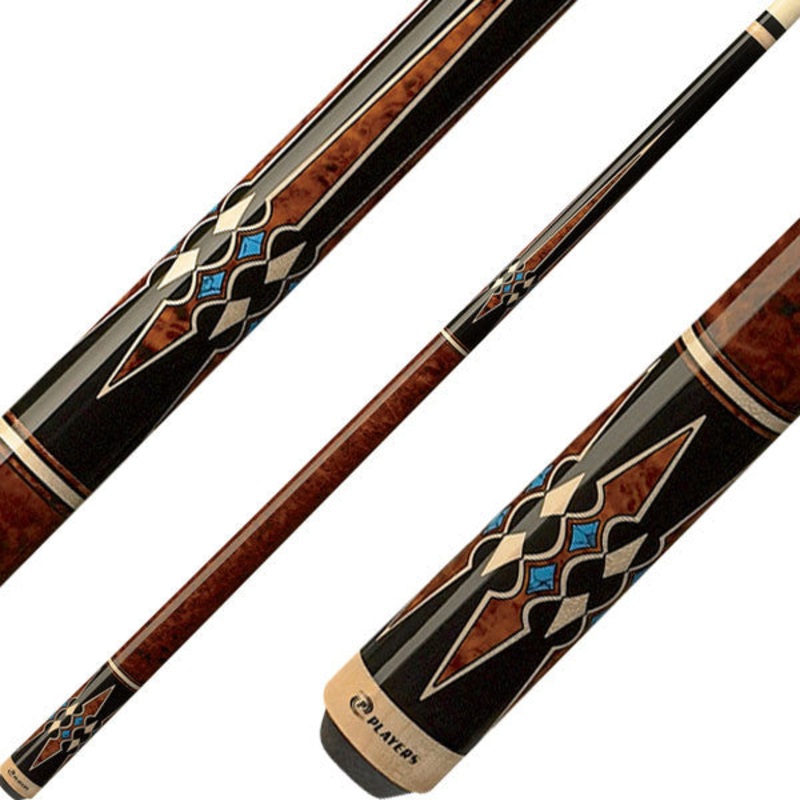 Players G-3395 Graphic Series Pool Cue – Walnut Burl and Black