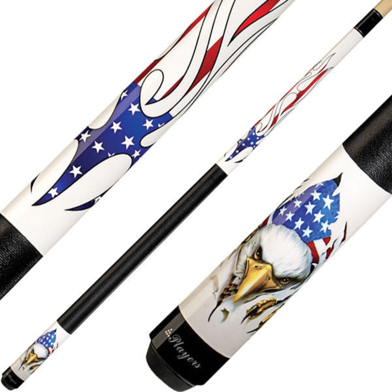 Players D-PEG Artistic Series Pool Cue – Patriotic Eagle