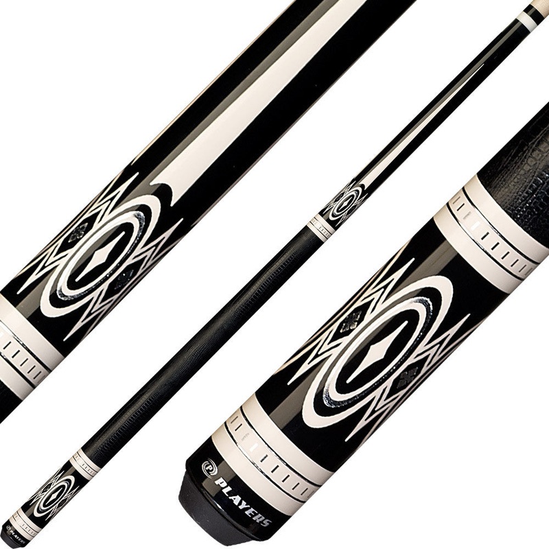 Players G3398 Graphic Series Pool Cue – Black with White