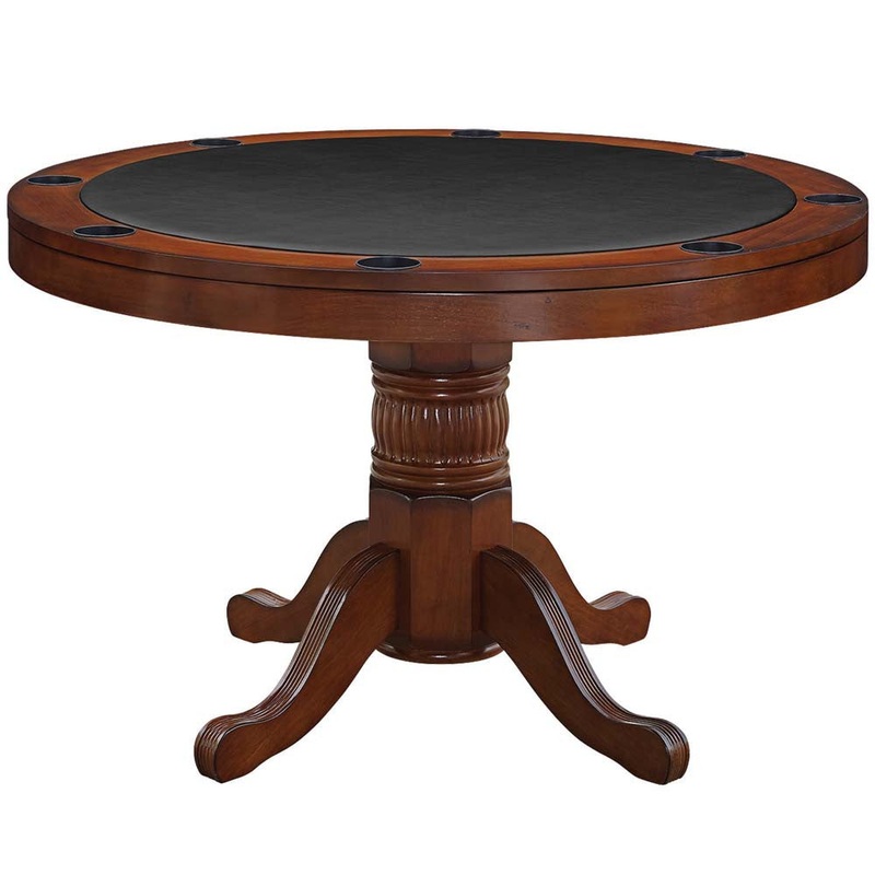 Ram Gameroom Poker Table 48″ 3 in 1 Game Table Chestnut