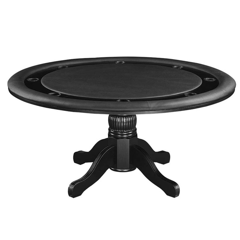 Ram Gameroom Poker Table Black 60″ 2 in 1 Game Table