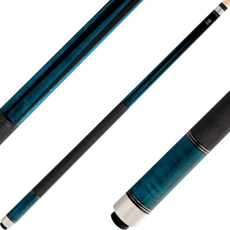 Star S74 Cue – Black with 6 Blue Stained Maple Points