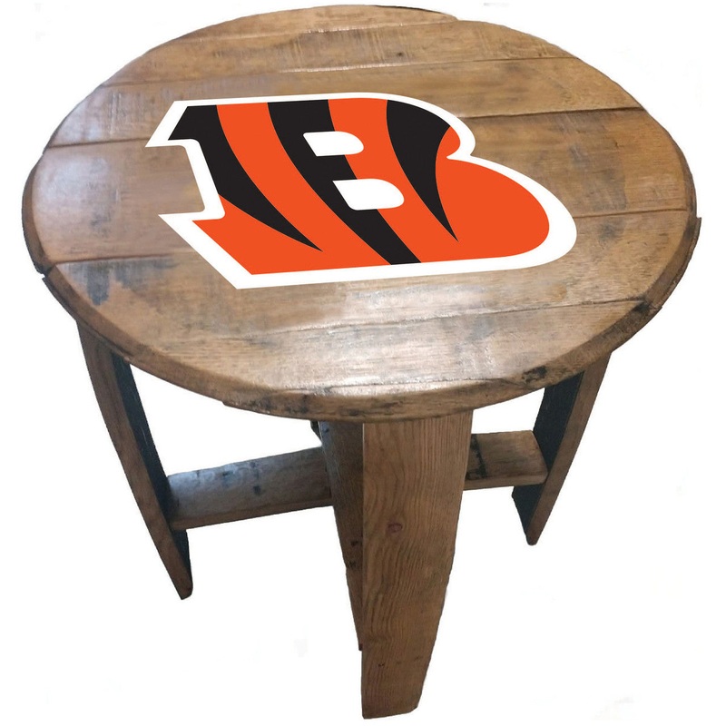 Cincinnati Bengals Oak Barrel Table