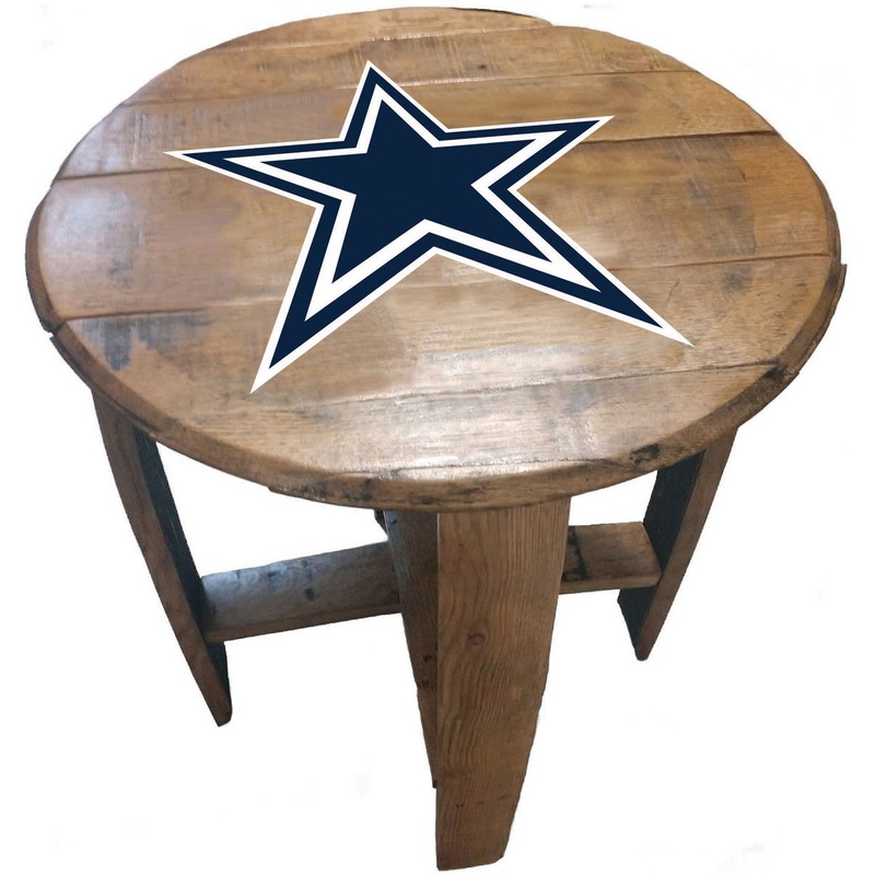 Dallas Cowboys Oak Barrel Table